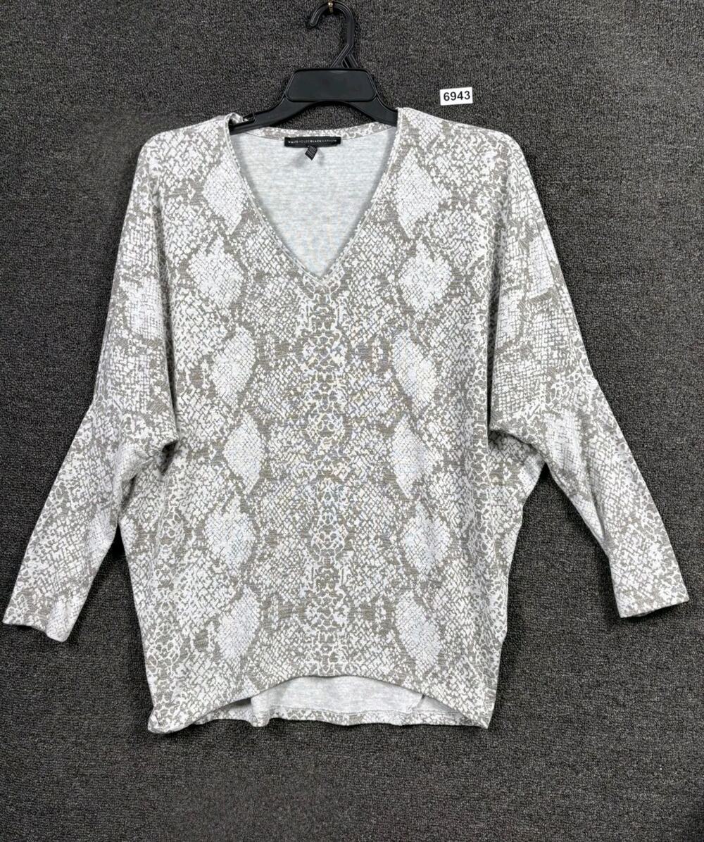 White House Black Market Shirt Womens Size M Gray Snit Dolman Tunic Stretch